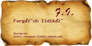 Forgách Ildikó névjegykártya